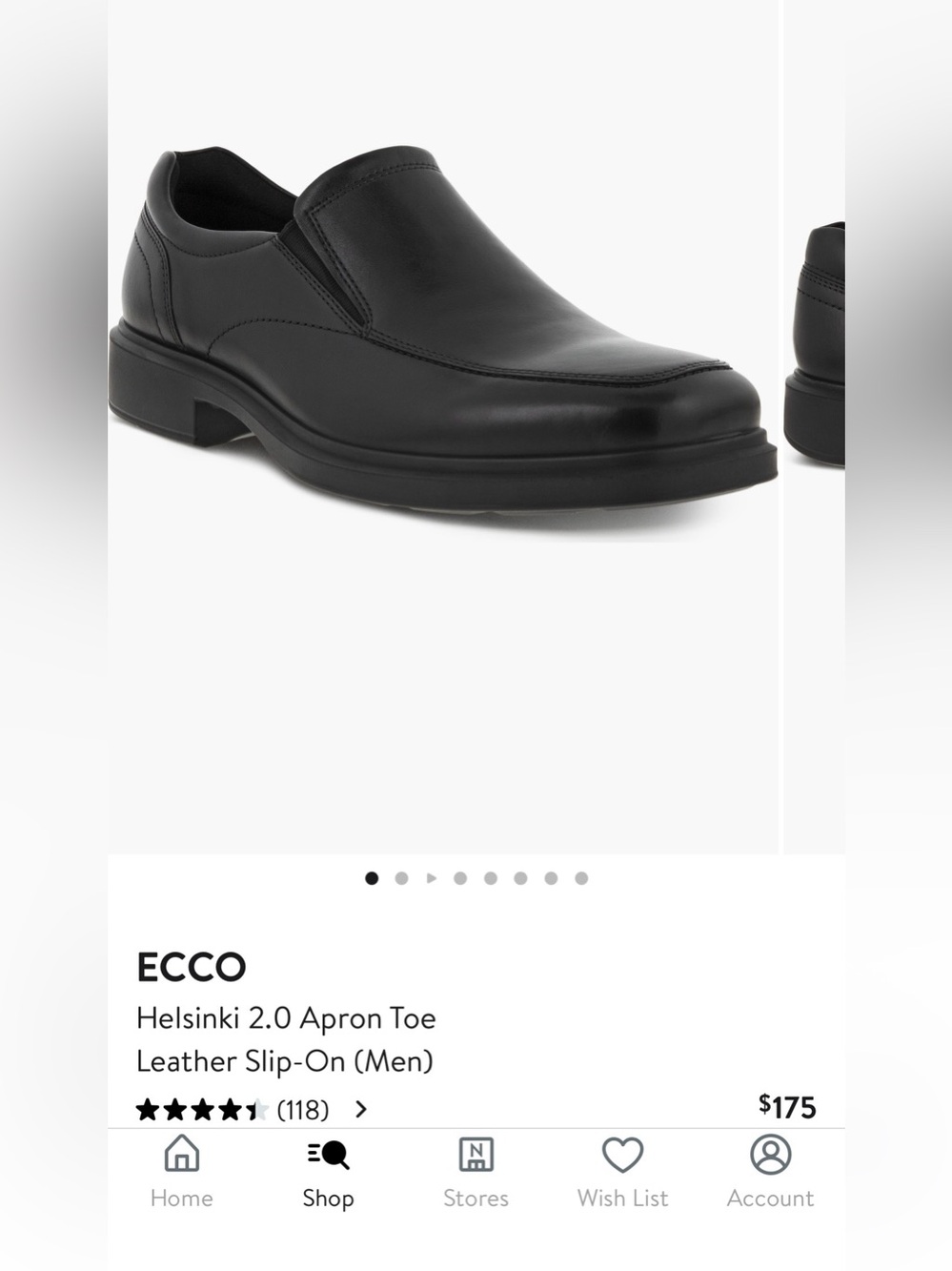 ECCO Black Leather Slip-On Loafers like new